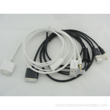 Dock to Aux 3.5mm Car Audio Cable with USB Port for iPhone 4 4s 3GS, iPod Touch